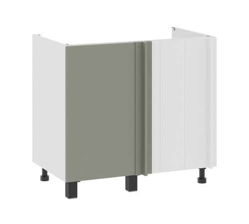 Аурелио Кухонный гарнитур угловой 180х150 см Скрытые «Дорадо», белый/айриш