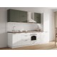 Аурелио Кухонный гарнитур прямой 300 см Скрытые «Дорадо», белый/айриш
