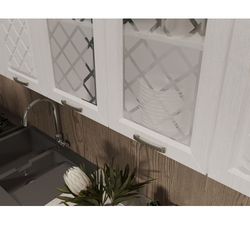 Кухонный гарнитур Агава 200 см, акация белая/столешница калаката