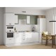 Аурелио Кухонный гарнитур прямой со стеклом 260 см Скрытые «Дорадо», белый/айриш/белый лакобель