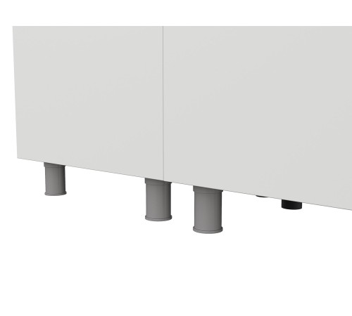 София Кухонный гарнитур угловой 300х180 см, белый/бланж/графит матовый/черный, столешница антарес