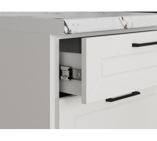 Вектор Кухонный гарнитур угловой 180х150 см, белый/бланж