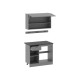 Энни Кухонный гарнитур прямой 100 см, графит серый/черный