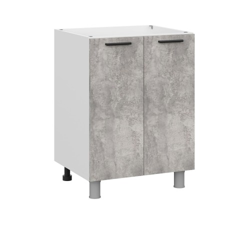 Модус Кухонный гарнитур прямой со стеклом 180 см, белый/цемент темный/цемент светлый