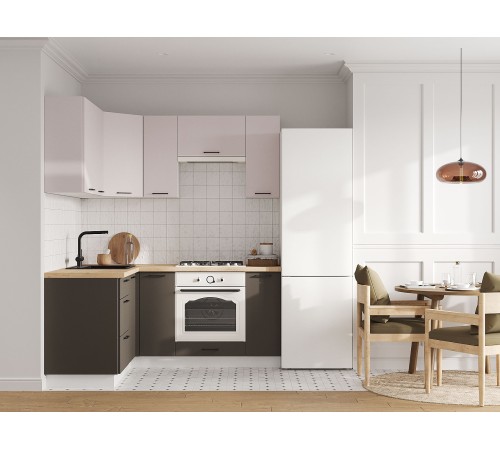 Аурелио Кухонный гарнитур угловой 180х150 см Скрытые «Дорадо», белый/айриш