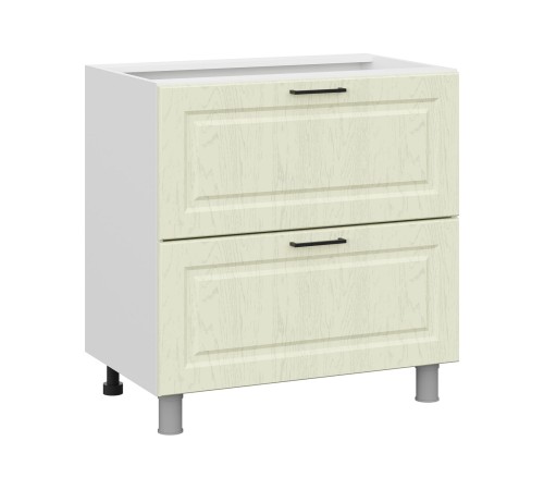 Грейвуд Стол 2 ящ 80х82,4 см, белый/дуб кремовый матовый