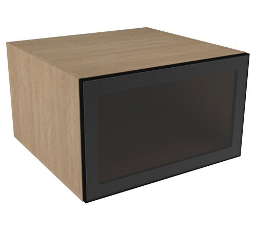 Женева Шкаф антресольный глубокий 1 дверь со стеклом 65 см, дуб палермо/стекло