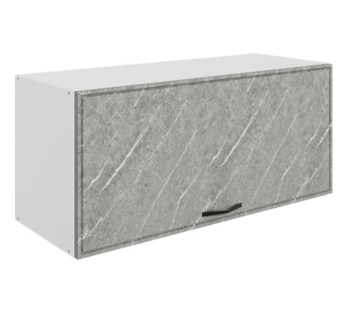Монако Шкаф навесной антресольный 1 дв 80х36 см, белый/мрамор фицрой матовый