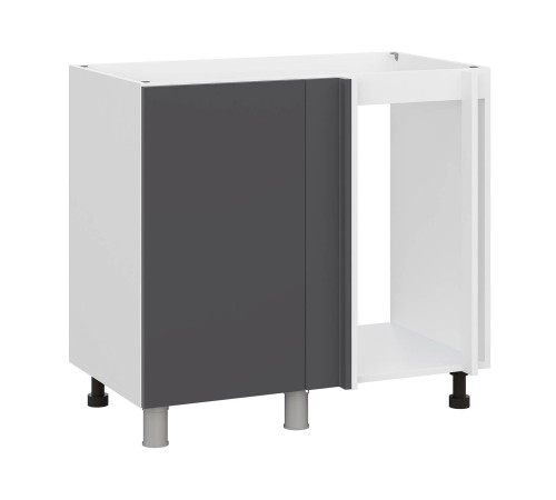 Модерн Стол под мойку угловой 1 дв 90х82,4 см, белый/графит
