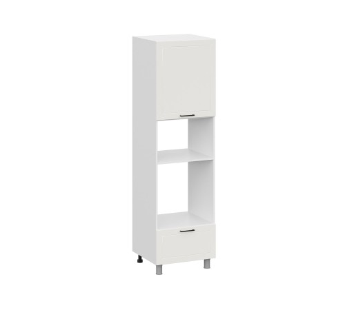 Вектор Пенал под духовку и СВЧ 1 дв 1 ящ 60х214 см, белый/бланж