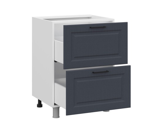 Грейвуд Стол 2 ящ 60х82,4 см, белый/шато индиго