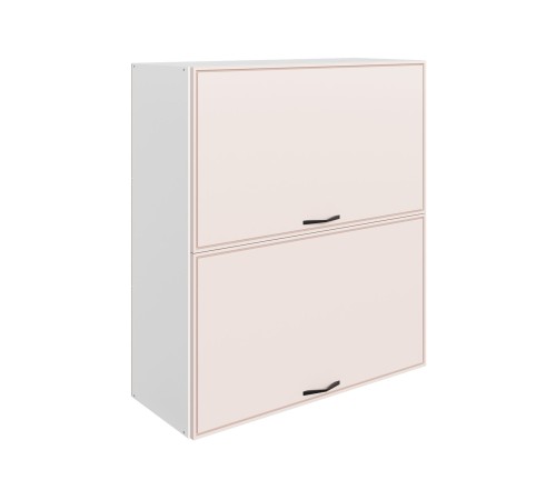 Монако Шкаф навесной антресольный 2 дв 80х90 см, белый/айвори матовый