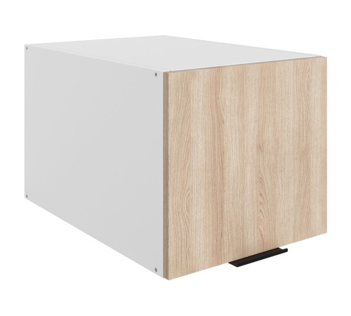 Стоун Шкаф навесной антресольный глубокий 1 дв 40х36х56,6 см, белый/кешью матовый