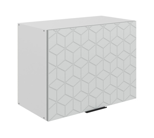 Стоун Шкаф навесной антресольный с фрезеровкой 1 дв 60х45 см, белый/лайт грей софттач