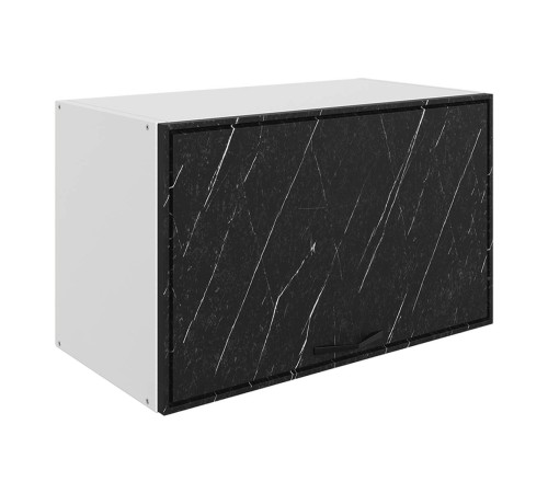 Монако Шкаф навесной антресольный 1 дв 60х36 см, белый/мрамор Блэкберн матовый