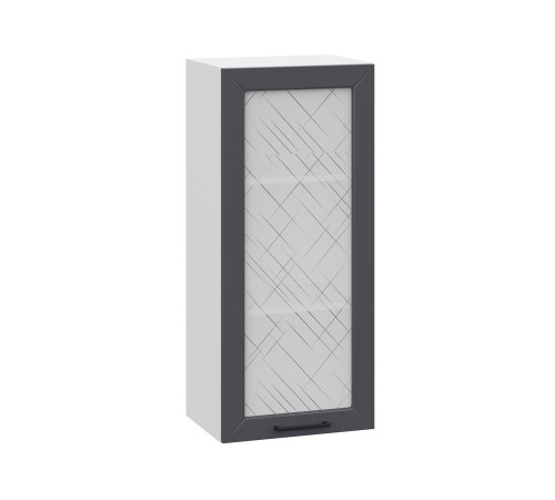 Вектор Шкаф навесной со стеклом 1 дв 40х91,2 см, белый/графит