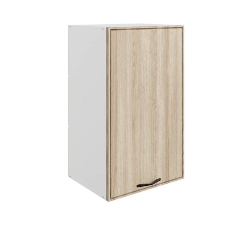 Монако Шкаф навесной 1 дв 40х72 см, белый/кешью матовый