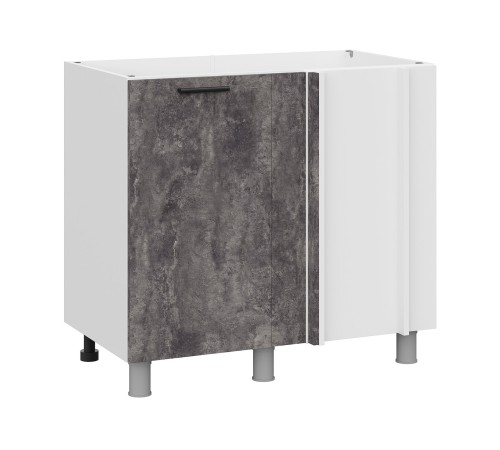 Модус Стол угловой 1 дв 90х82,4 см, белый/цемент темный