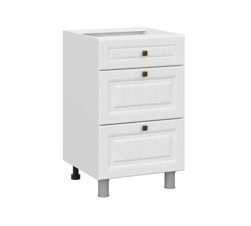 Прованс Стол 3 ящ 50х82,4 см, белый/белый текстурный