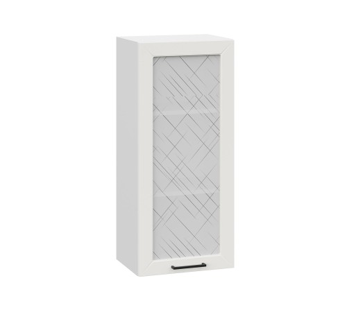 Вектор Шкаф навесной со стеклом 1 дв 40х91,2 см, белый/бланж