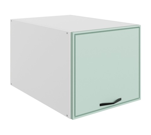 Монако Шкаф навесной антресольный глубокий 1 дв 40х36х56,6 см, белый/ментол матовый
