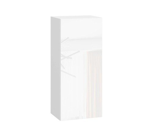 Стрэйт Шкаф 1 дв 40х91,2 см, белый/белый глянец