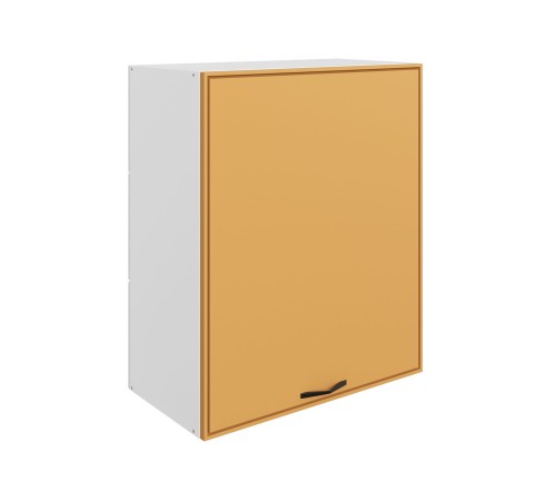 Монако Шкаф навесной 1 дв 60х72 см, белый/охра матовый