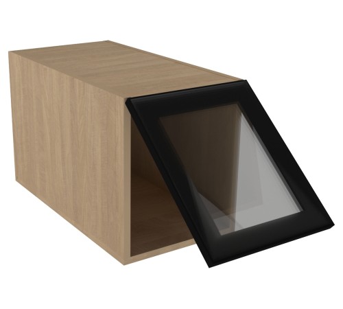 Женева Шкаф антресольный глубокий 1 дверь со стеклом 30 см, дуб палермо/стекло