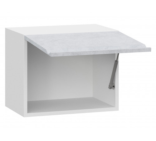 Вельвет Шкаф навесной антресольный 1 дв 45х36 см, белый/бетон снежный