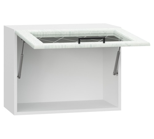 Грейвуд Шкаф навесной антресольный со стеклом 1 дв 60х45,6 см, белый/арктик