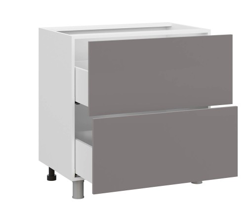 Модерн Стол 2 ящ 80х82,4 см, белый/грей