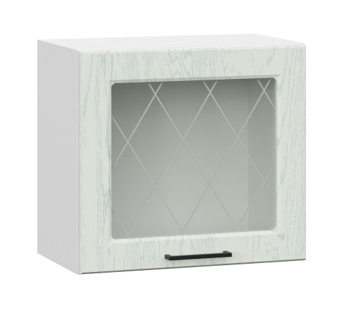 Грейвуд Шкаф навесной антресольный со стеклом 1 дв 50х45,6 см, белый/арктик