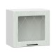 Грейвуд Шкаф навесной антресольный со стеклом 1 дв 50х45,6 см, белый/арктик