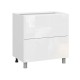 Модерн Стол 2 ящ 80х82,4 см, белый/белый глянец (Бруно)