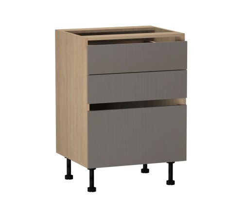 Женева Стол 3 ящика 60 см, дуб палермо/серый камень