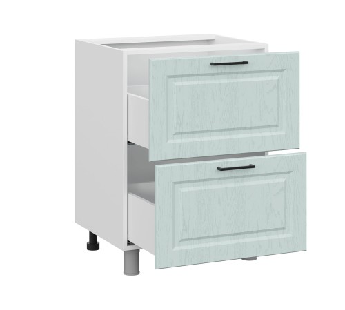 Грейвуд Стол 2 ящ 60х82,4 см, белый/деним голубой