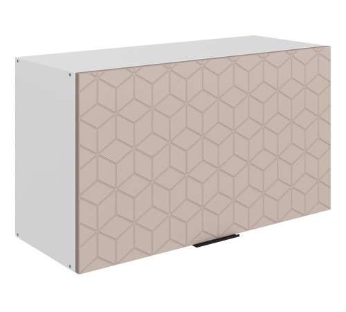 Стоун Шкаф навесной антресольный с фрезеровкой 1 дв 80х45 см, белый/грей софттач