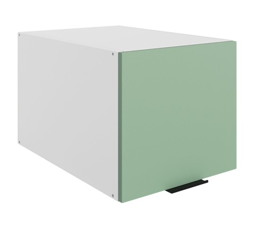 Стоун Шкаф навесной антресольный глубокий 1 дв 40х36х56,6 см, белый/полынь софттач