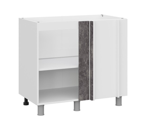 Модус Стол угловой 1 дв 90х82,4 см, белый/цемент темный