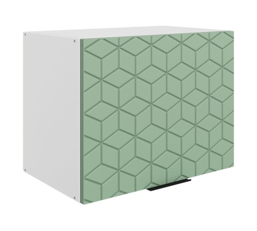 Стоун Шкаф навесной антресольный с фрезеровкой 1 дв 50х45 см, белый/джелато софттач