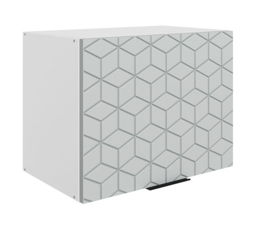 Стоун Шкаф навесной антресольный с фрезеровкой 1 дв 50х45 см, белый/джелато софттач