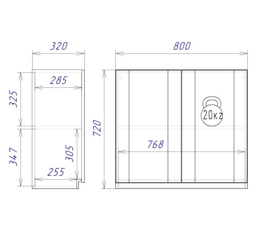 Сити Шкаф 2 двери 80 см, дуб галифакс