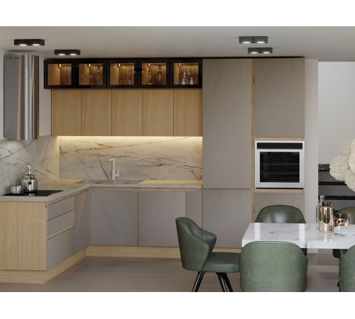 Женева Стол 2 двери 80 см, дуб палермо/серый камень