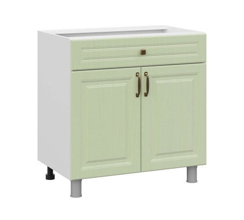 Прованс Стол 2 дв 1 ящ 80х82,4 см, белый/фисташковый структурный