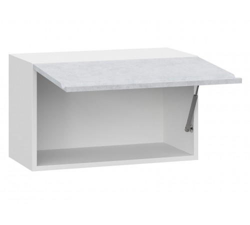 Вельвет Шкаф навесной антресольный 1 дв 60х36 см, белый/бетон снежный