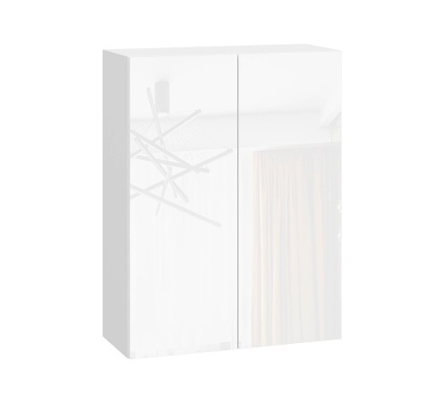 Стрэйт Шкаф 2 дв 70х91,2 см, белый/белый глянец