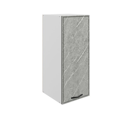 Монако Шкаф навесной 1 дв 30х72 см, белый/мрамор фицрой матовый