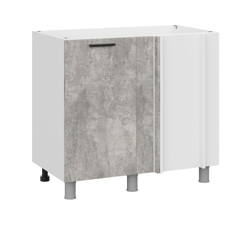 Модус Стол угловой 1 дв 90х82,4 см, белый/цемент светлый