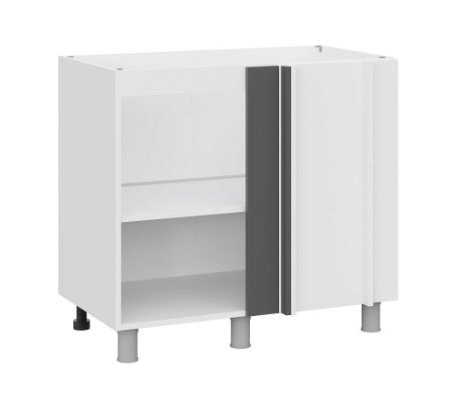 Модус Стол угловой 1 дв 90х82,4 см, белый/графит серый