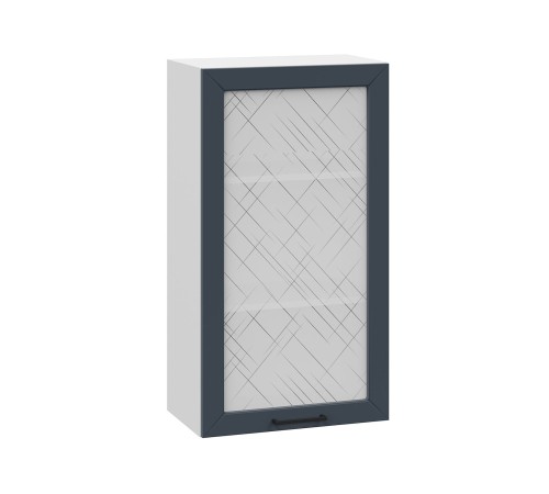 Вектор Шкаф навесной со стеклом 1 дв 50х91,2 см, белый/океания